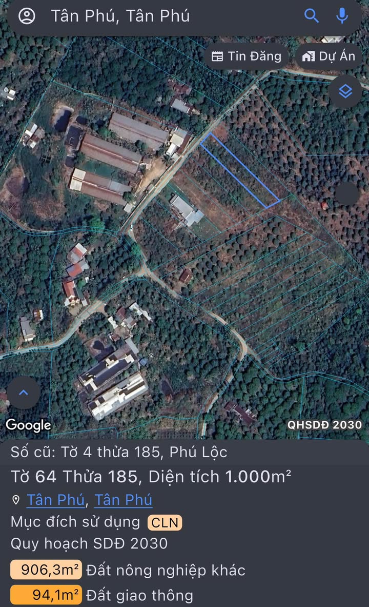 Đất nền mặt tiền 12m tại xã Tân Phú, Định Quán 3600m² giá 650 triệu - Đầu tư sinh lời lý tưởng!