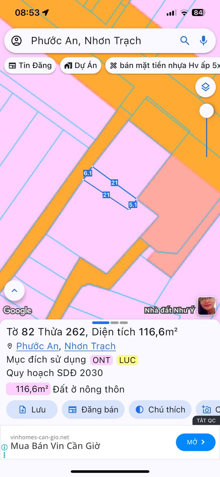 Đất nền thổ cư xã Phước An, Nhơn Trạch 126m² giá 1.5-1.8 tỷ - Cơ hội đầu tư tuyệt vời!