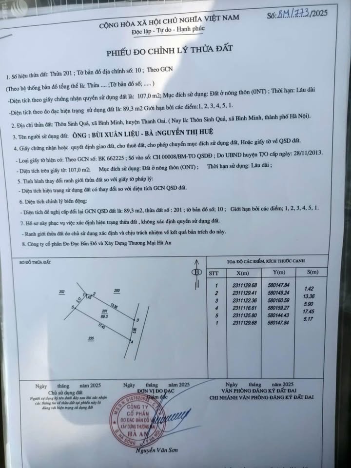 Đất thổ cư xã Bình Minh 89.3m² giá 75 triệu - Vị trí thuận tiện đầy đủ tiện ích!