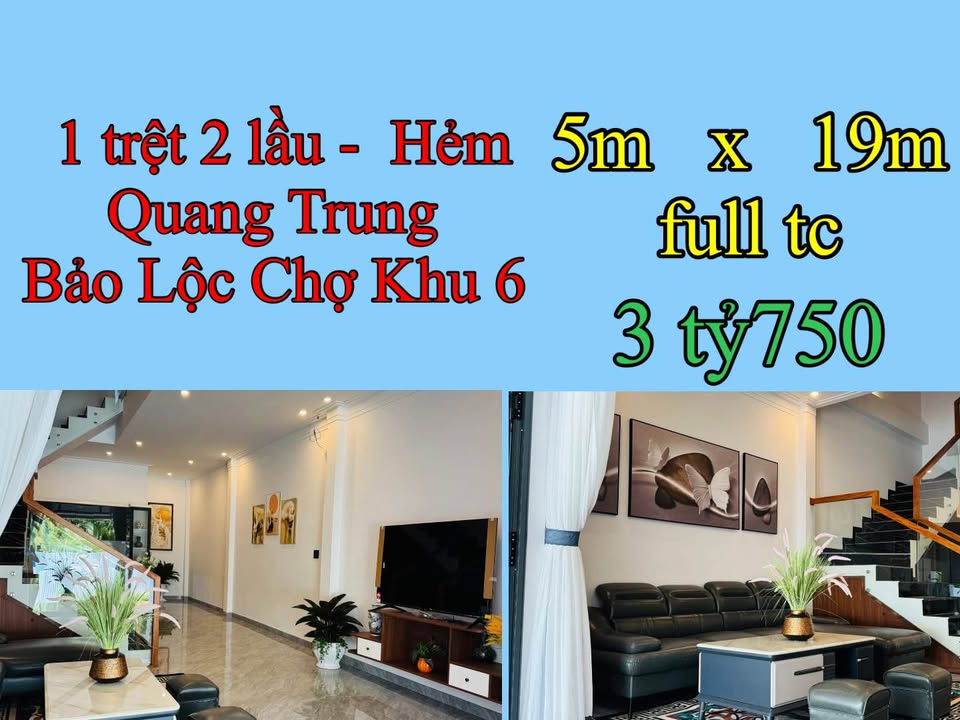 Nhà phố Hẻm 88 Quang Trung, Bảo Lộc 95m² giá 3.75 tỷ - Thiết kế hiện đại, tiện nghi đầy đủ!