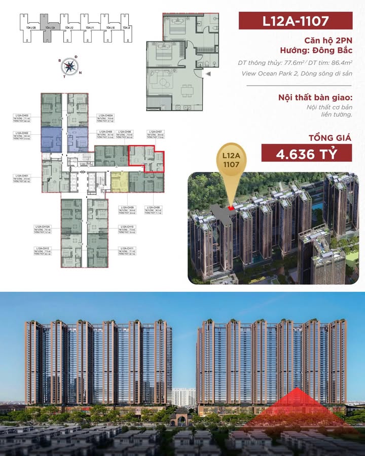Căn hộ Sunshine Legend City 77m² giá thỏa thuận - View sông đẹp mắt!