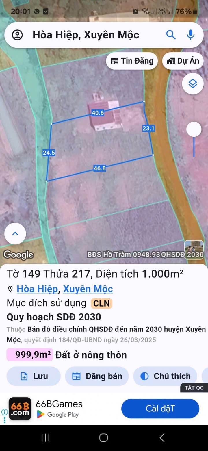 Đất nền xã Hòa Hiệp, Xuyên Mộc 1000m² chỉ 5 tỷ - Cơ hội đầu tư hấp dẫn!