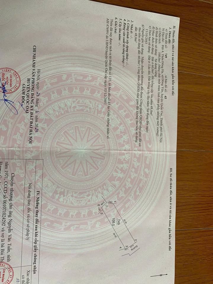 Đất nền Đông Yên, Quốc Oai, Hà Nội 108m² chỉ 2 tỷ - Sổ đỏ chính chủ, ô tô đỗ cửa!