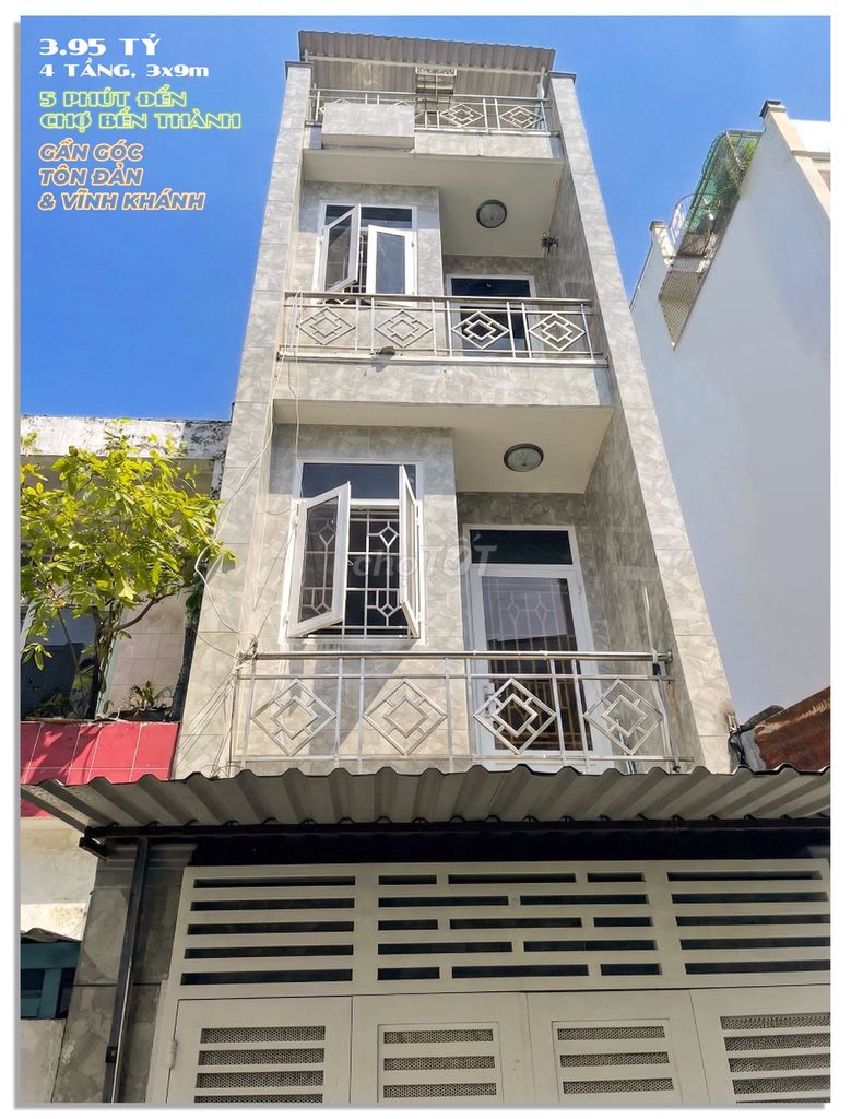 Nhà 4 tầng hẻm 3m Tôn Đản - Quận 4, giá 3,95 tỷ - Sổ hồng riêng, không quy hoạch!