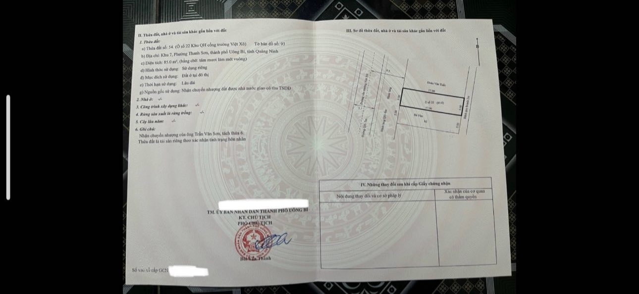 Đất mặt đường Trường Cao Đẳng Hữu Nghị Việt Xô Uông Bí 85m² giá 2 tỷ - Cơ hội đầu tư hấp dẫn!