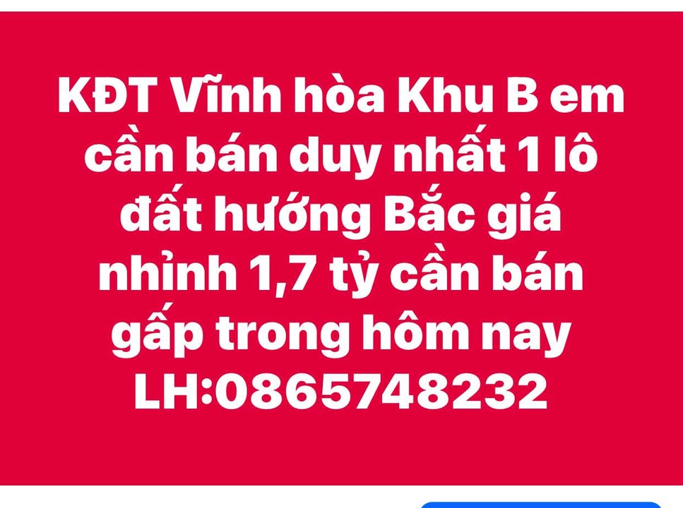 Đất nền KĐT Vĩnh Hòa, Đông Triều 100m² giá 1.7 tỷ - Cắt lỗ nhanh!