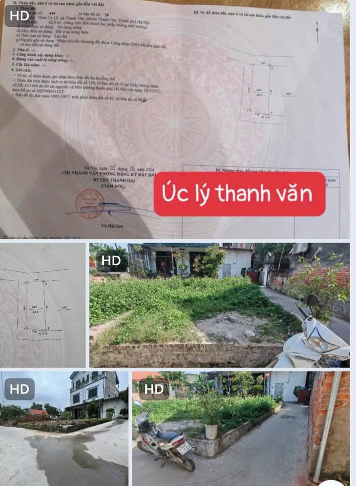 Bán lô đất góc 42m² tại Úc Lý, Thanh Văn giá chỉ 3.4 tỷ - Cơ hội đầu tư tuyệt vời!