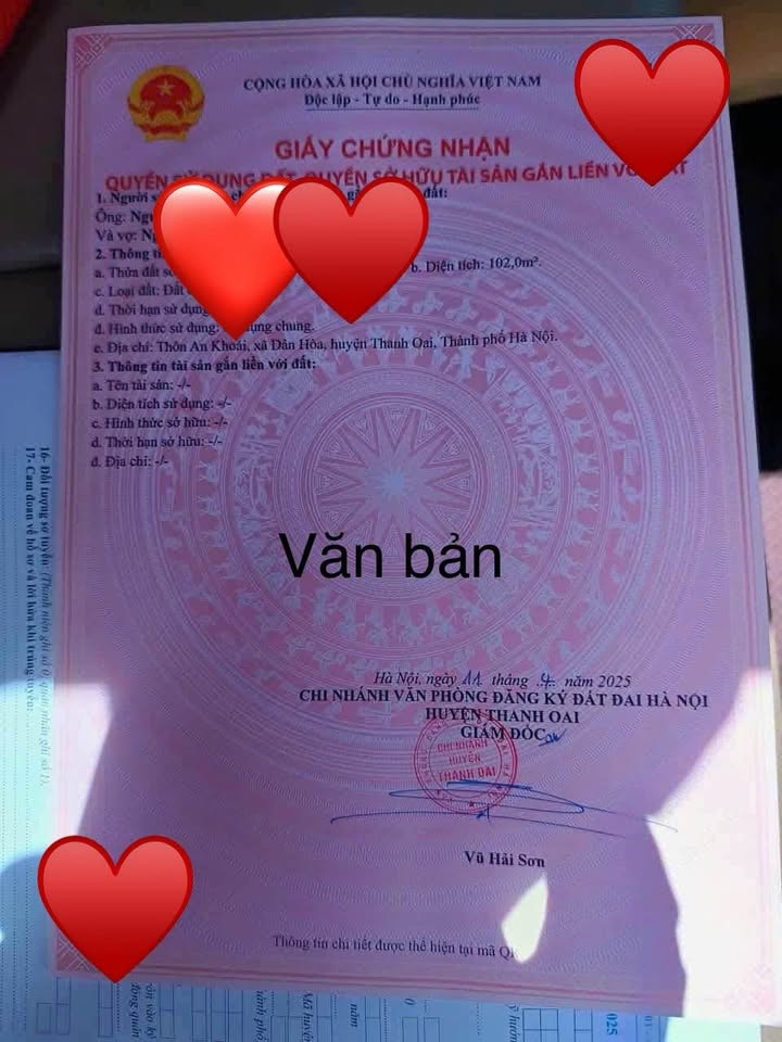 Đất nền tại xã Dân Hoà, huyện Thanh Oai 102m² giá 4.59 tỷ - Đường ô tô tránh, vị trí đẹp!