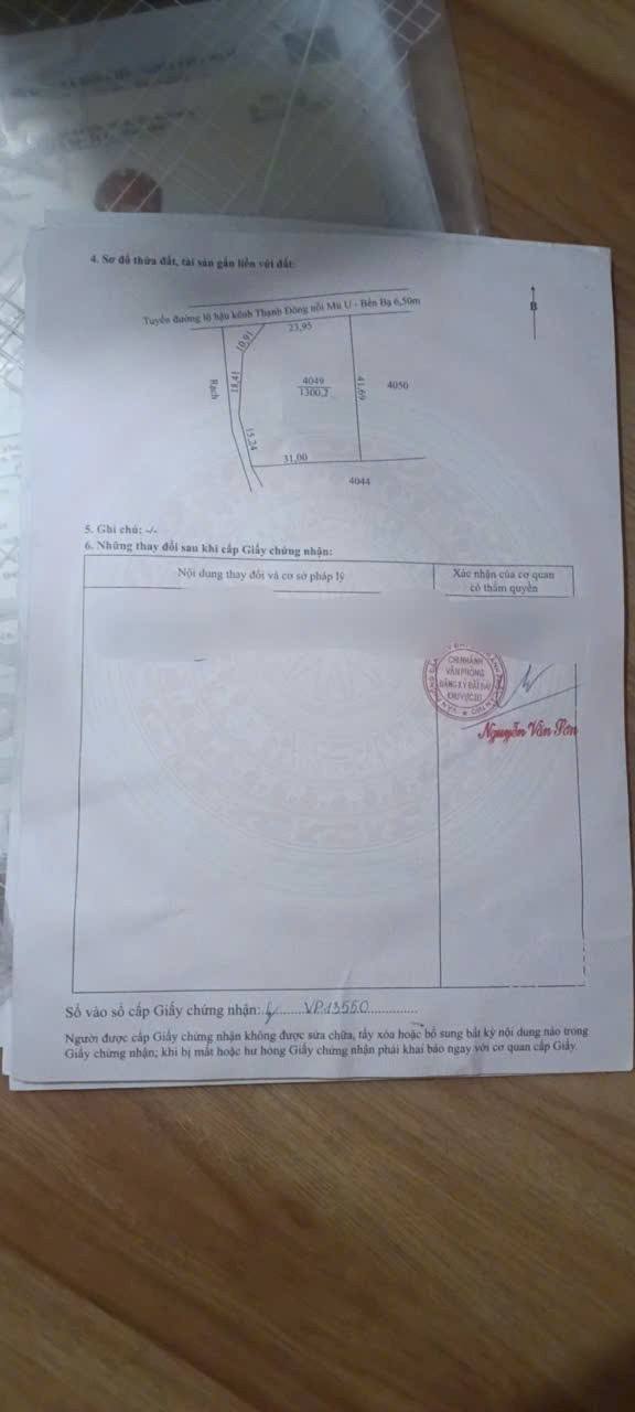 Đất nền 1.300m² Nối Bến Bạ - Mù U, Hưng Phú, Cần Thơ - Giá 3,5 tỷ - Tiềm năng phát triển mạnh mẽ!