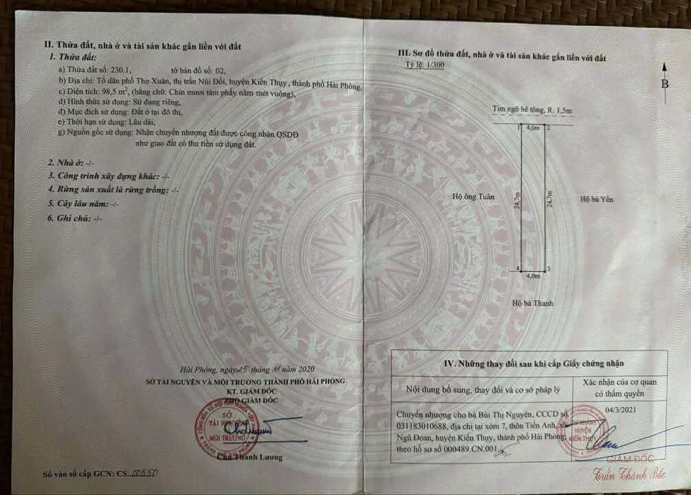 Đất nền Kiến Thụy Hải Phòng 98.5m² giá chỉ 16 triệu - Cơ hội đầu tư tuyệt vời!