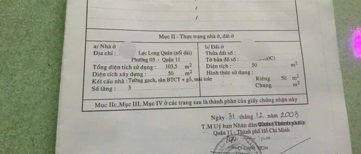 Nhà 3 tầng hẻm ô tô Lạc Long Quân quận 11, diện tích 50m², giá 6.5 tỷ - Cơ hội sửa chữa theo ý thích!
