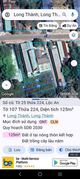 Đất nền Lộc An 125m² giá 1 tỷ - Sổ riêng, gần chợ mới Long Thành!