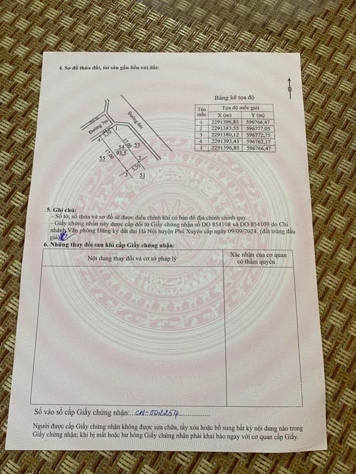 Đất đấu giá xã Phúc Tiến, huyện Phú Xuyên 93m² giá 3 tỷ - Vị trí đắc địa gần chợ và trường học!