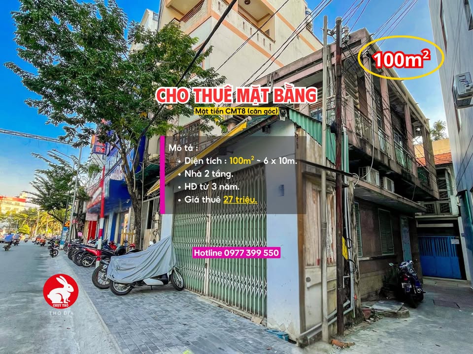 Mặt bằng cho thuê góc Cách Mạng Tháng Tám, 100m² - Vị trí đắc địa, dễ nhận diện!