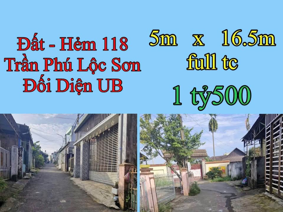 Đất nền Hẻm 118 Trần Phú, Bảo Lộc 82.5m² giá 1.5 tỷ - Sổ hồng chính chủ!