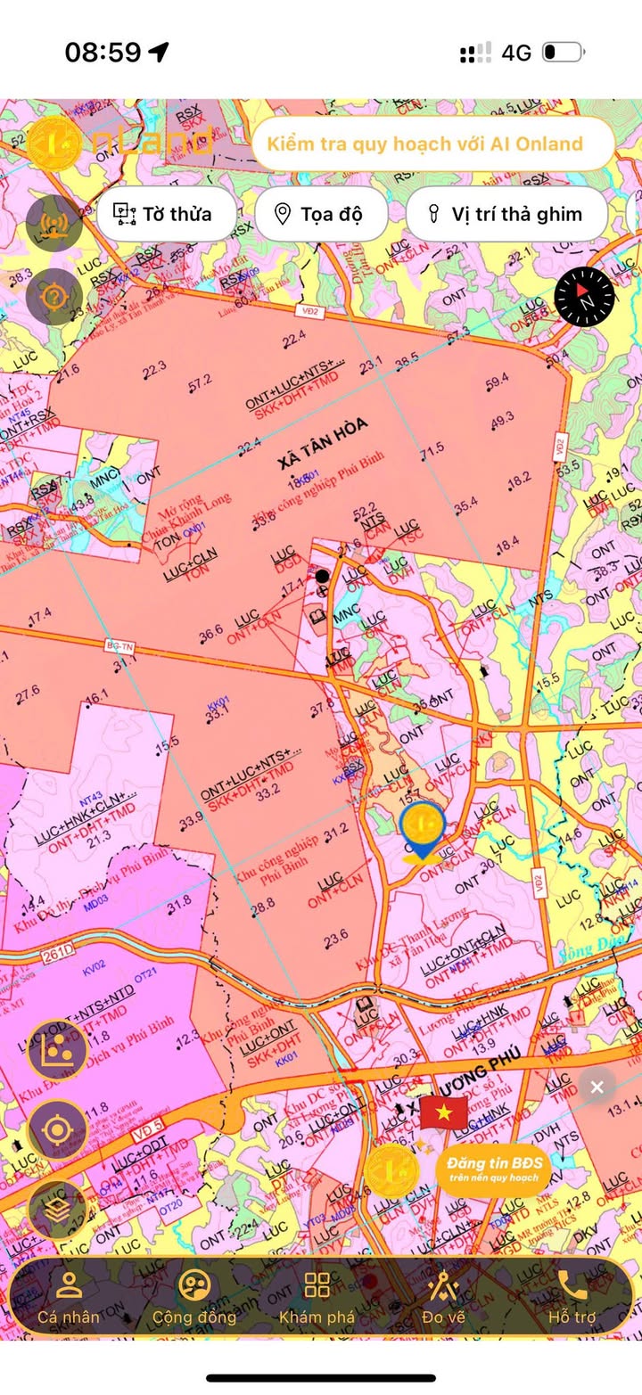 Đất nền Đồng Ca Tân Hòa, Phú Bình 486m² giá 900 triệu - Cơ hội đầu tư hấp dẫn!