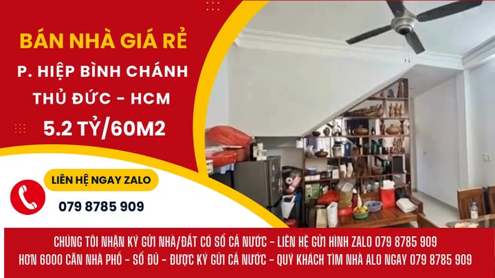 Nhà giá rẻ Hiệp Bình Chánh Thủ Đức 60m² - Chính chủ bán gấp, pháp lý rõ ràng!
