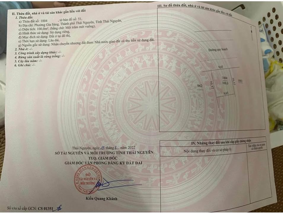 Đất nền Gia Sàng Thái Nguyên 100m² giá 2 tỷ - Đối diện sân Tenis Thái Hưng!