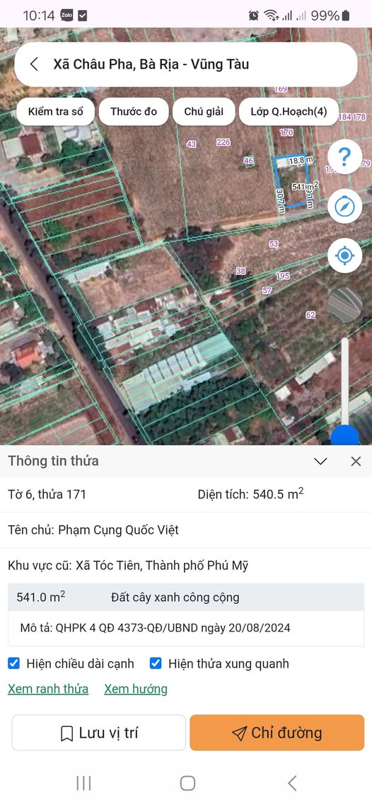 Đất nền 540m² tại ấp 2 Tóc Tiên giá chỉ 1 tỷ - Cơ hội đầu tư tốt!