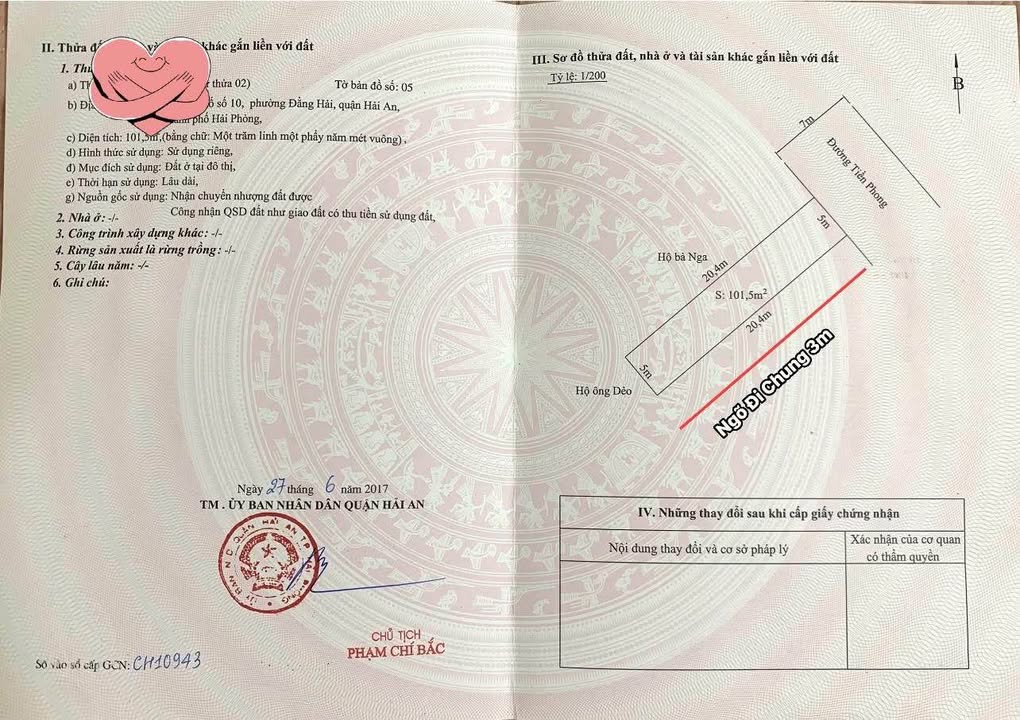 Đất nền Đằng Hải Hải Phòng 101.5m² giá chỉ 60 triệu - Chính chủ bán gấp!