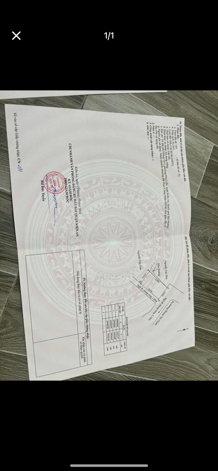 Đất lô góc Phù Liễn Kiến An 41.5m² giá 1.2 tỷ - Ô tô vào tận nơi!