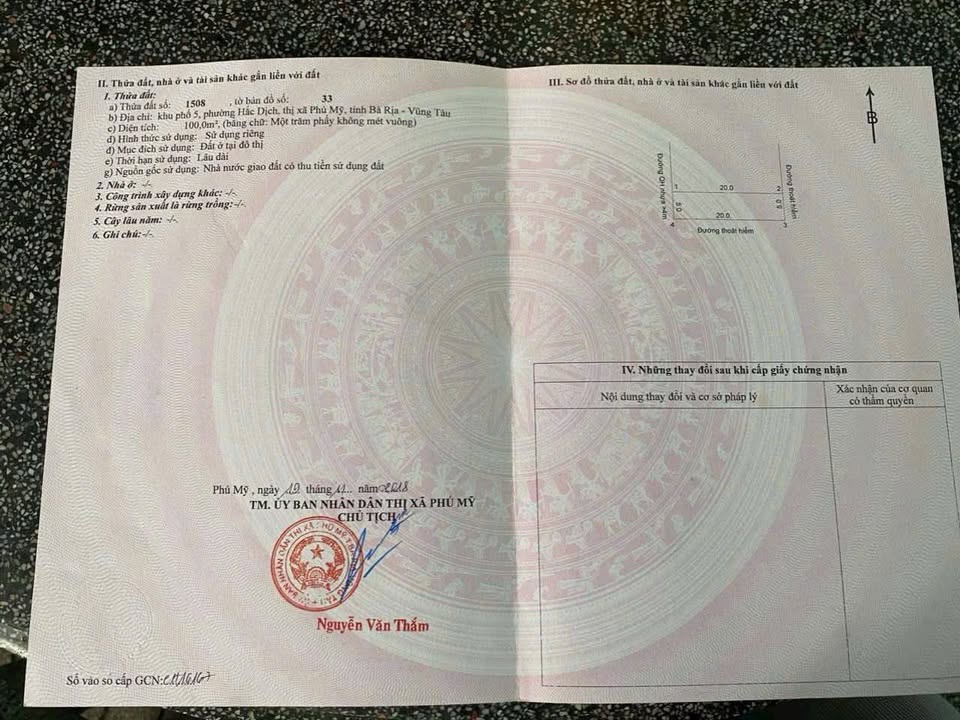 Đất thổ cư 100% tại Hắc Dịch, Phú Mỹ 100m² giá 2 tỷ - Mặt tiền đường Chợ