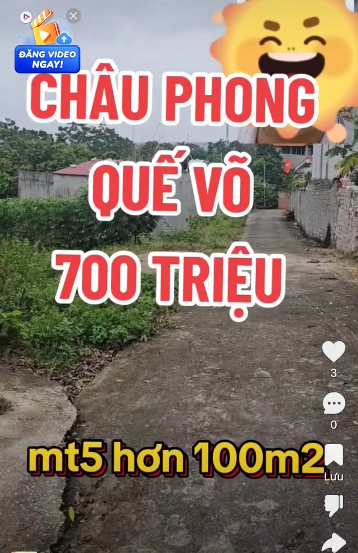 Đất nền Châu Phong, Quế Võ 110m² giá chỉ 300 triệu - Sổ đỏ chính chủ!