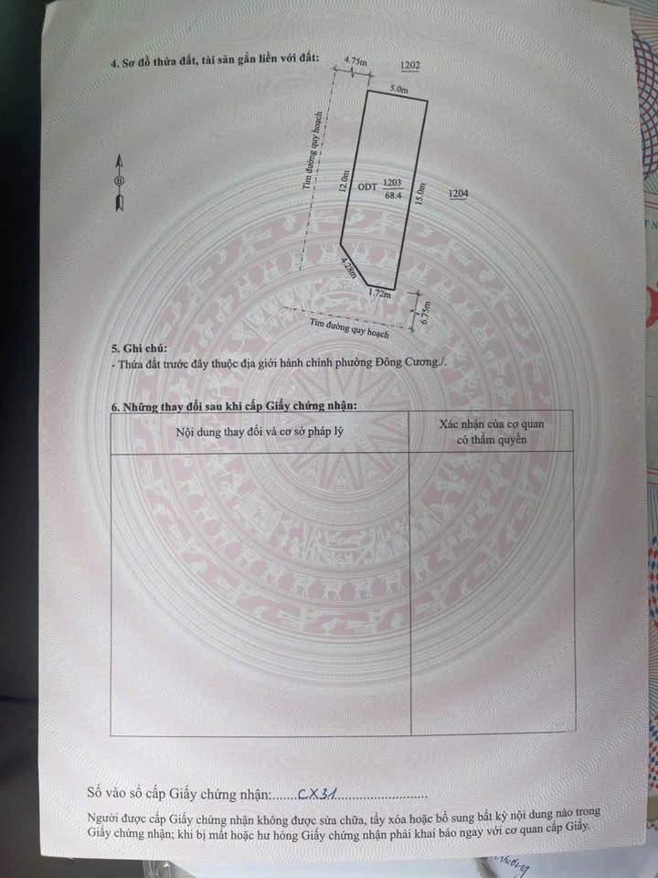 Đất nền Đông Cương 68,4m² giá chỉ 2,2 tỷ - Sổ hồng chính chủ, bớt nhẹ cho khách thiện chí!