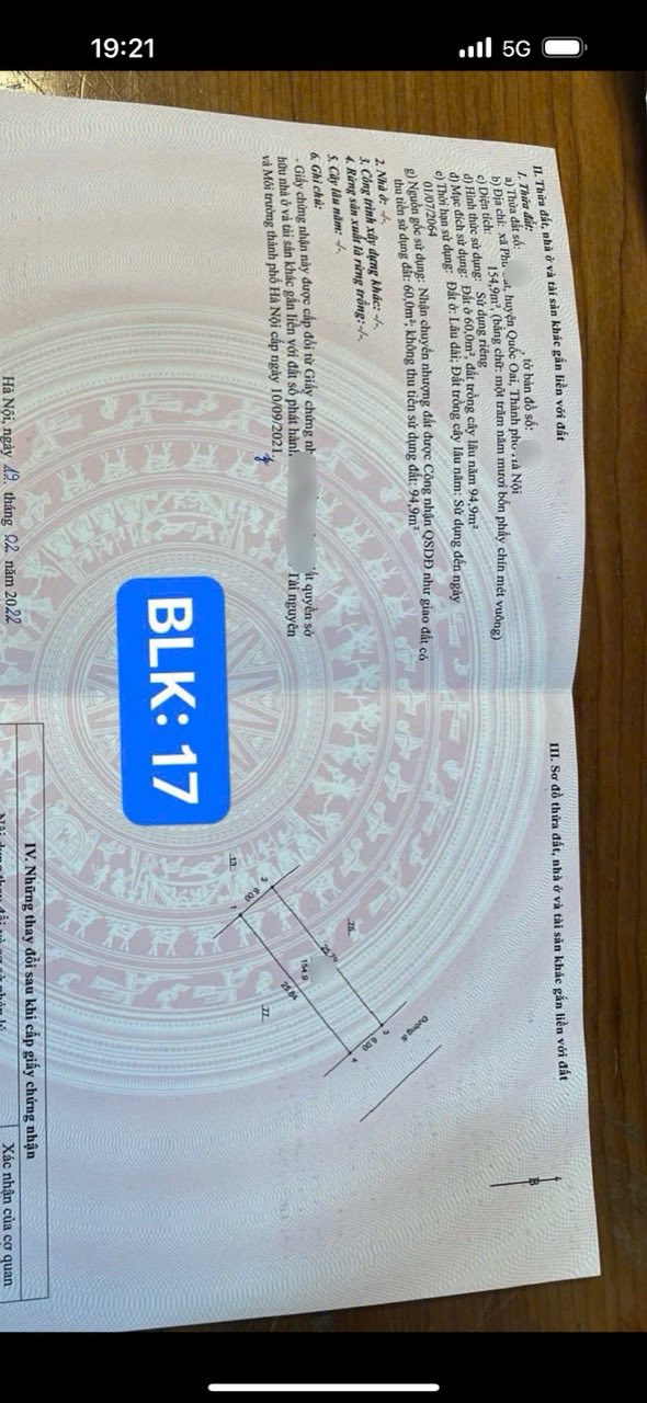 Đất thổ cư Phú Cát, Quốc Oai 154m² giá 6.16 tỷ - Mặt tiền 6m, view hồ tuyệt đẹp!