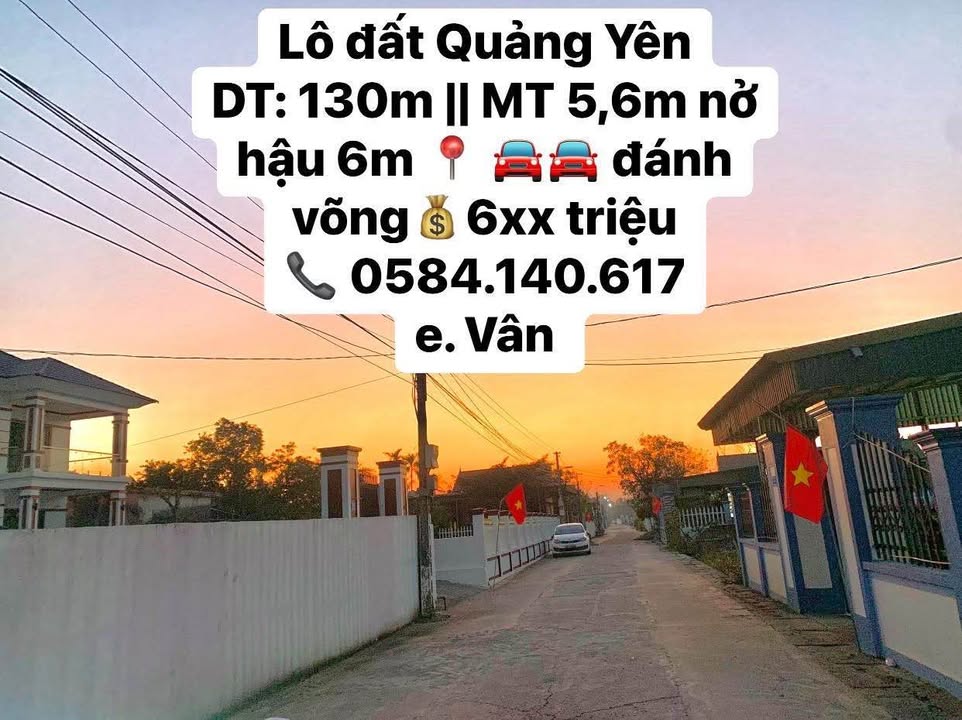 Đất nền Quảng Yên 130m² giá 600 triệu - Vị trí đắc địa giao thông thuận lợi!