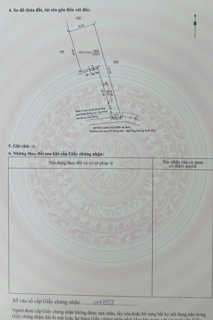 Đất thổ cư Long Nguyên 2100m² giá 2 tỷ - Cơ hội đầu tư tuyệt vời!