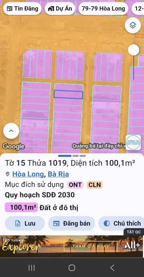 Lô đất Hòa Long, Bà Rịa 100m² giá 1.7 tỷ - Sổ riêng chính chủ!