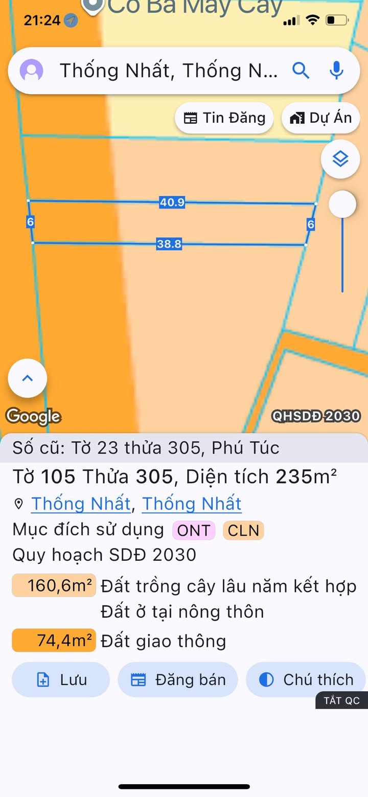 Đất thổ cư xã Phú Túc, Định Quán, 240m² giá 1 tỷ - Mặt tiền đường nhựa lớn!
