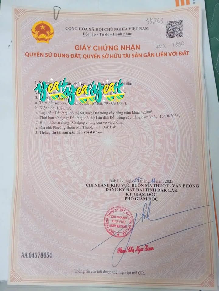 Đất nền đẹp tại Cư Êbur, Buôn Ma Thuột 100m² giá 1.35 tỷ - Nở hậu 5.2m, cơ hội đầu tư tuyệt vời!