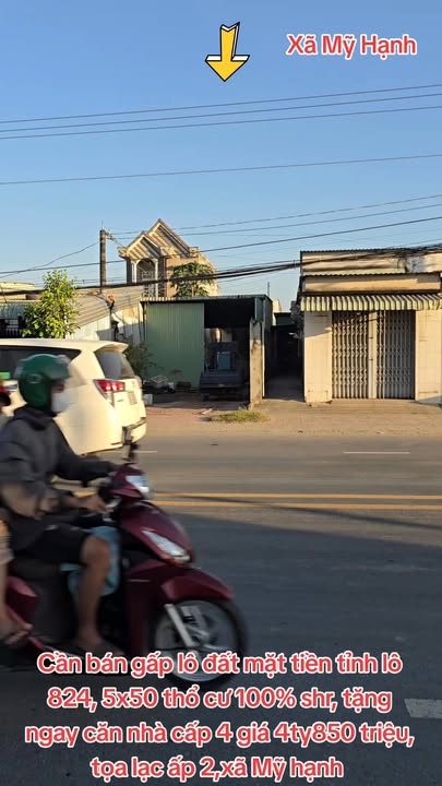 Nhà bán gấp 5x50m mặt tiền đường Tỉnh lộ 824, 4.85 tỷ - Sổ hồng chính chủ!