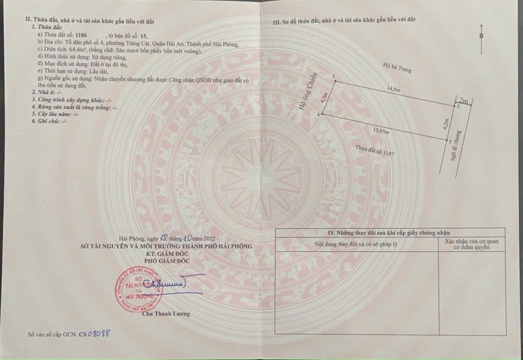 Đất nền đường Thành Tô, Tràng Cát, Hải Phòng 64m² giá 1.4 tỷ - Cơ hội đầu tư tuyệt vời!