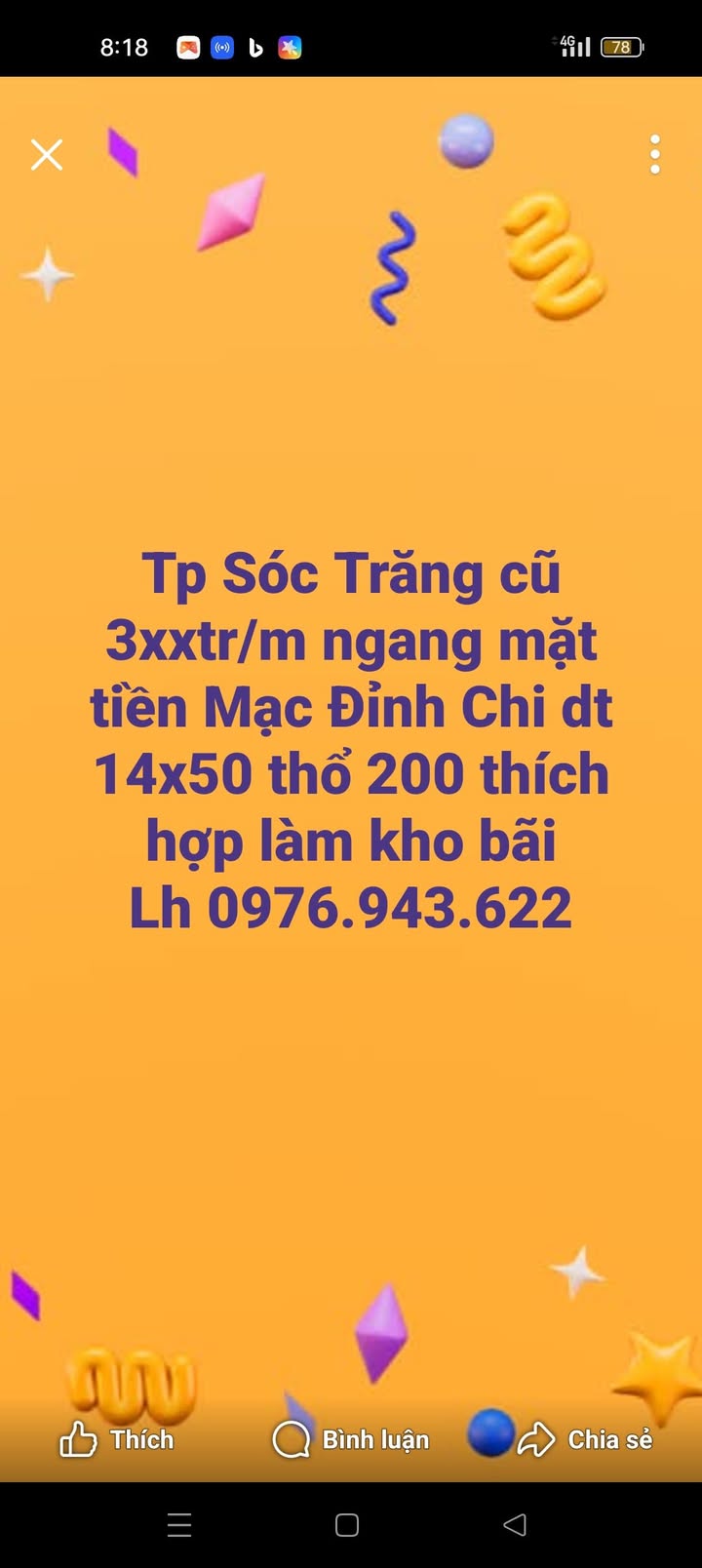 Đất mặt tiền Mạc Đỉnh Chi, Sóc Trăng 700m² giá 3 tỷ - Cơ hội đầu tư sinh lời!