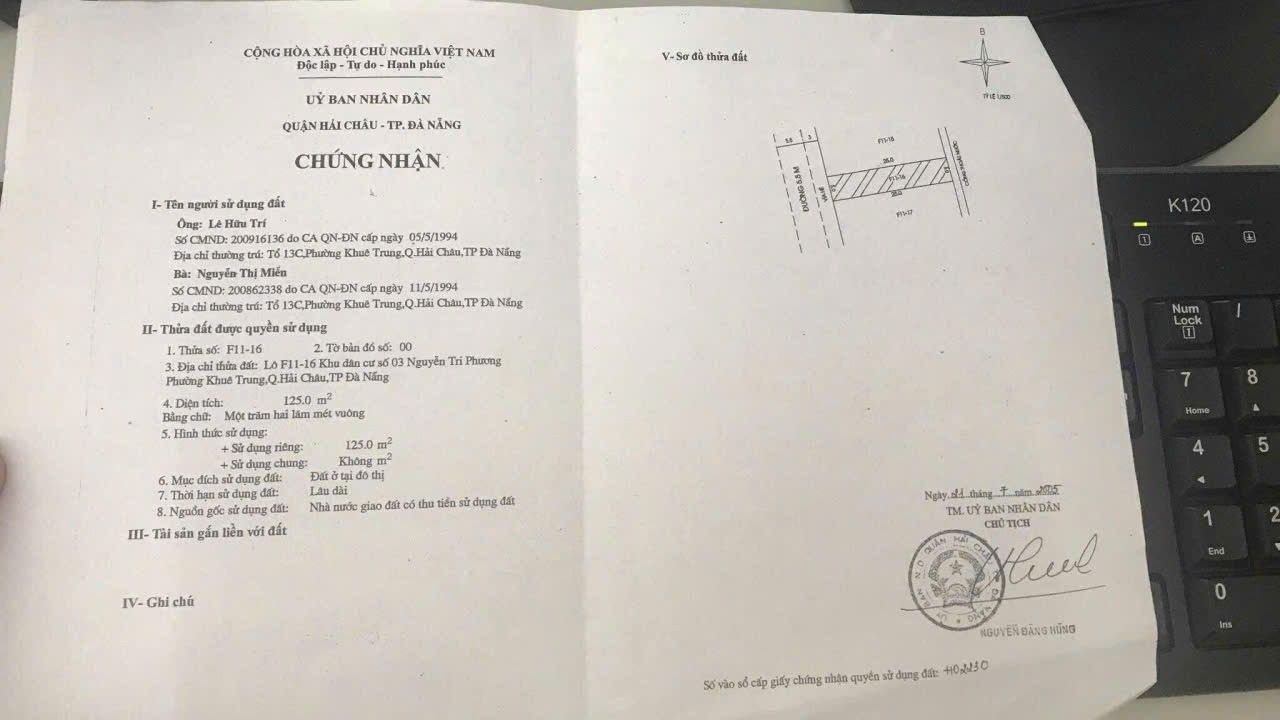 Đất Khuê Trung, Đà Nẵng 125m² giá 6 tỷ - Không thể bỏ lỡ!