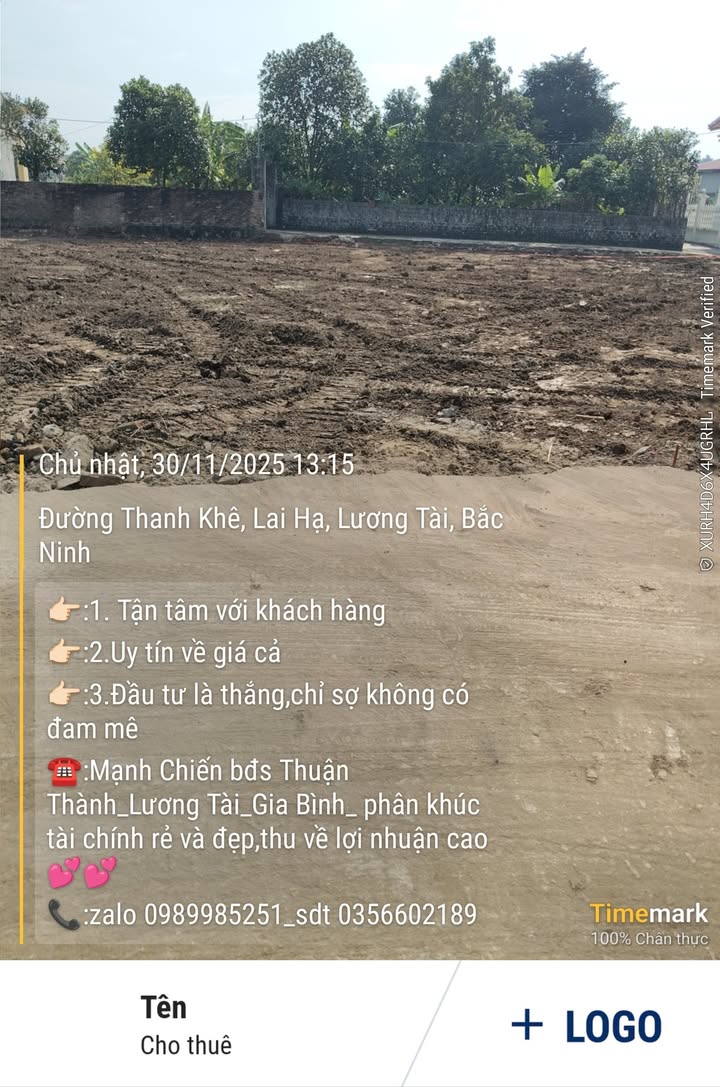 Đất nền Trung Kênh - Lương Tài 92m² giá 1.65 tỷ - Đầu tư tiềm năng ngay hôm nay!