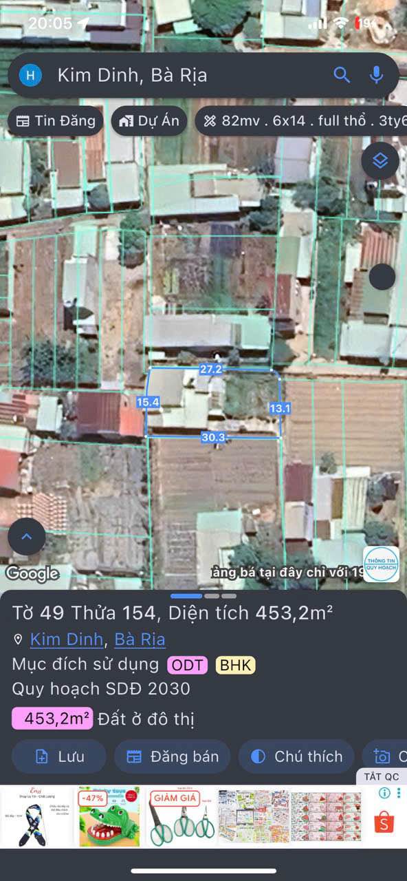 Nhà cấp 4 tại Kim Dinh Bà Rịa 453m² giá chỉ 3.1 tỷ - Sổ hồng chính chủ!