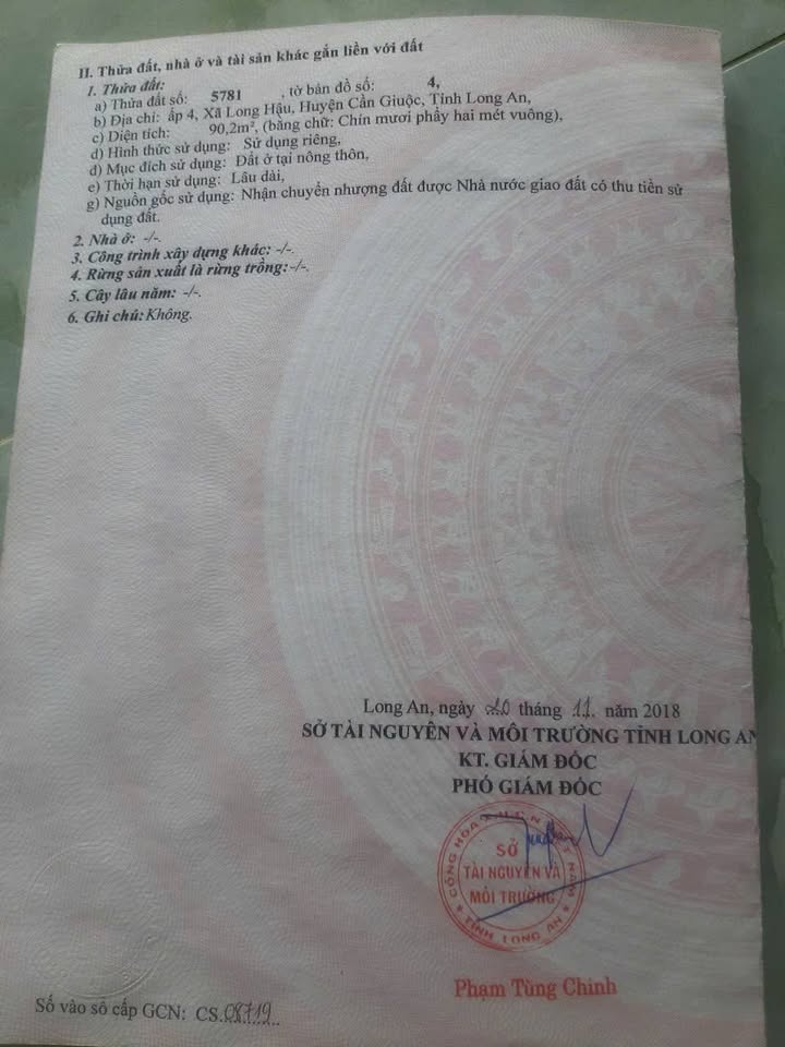 Đất nền 90m² tại ấp 4, xã Long Hậu, giá 2.55 tỷ - Sổ hồng chính chủ, thương lượng ngay!