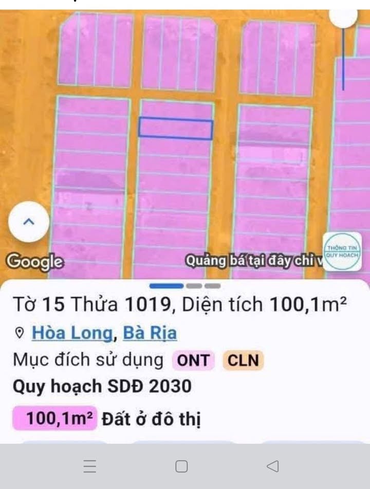 Đất thổ cư Hòa Long 100m² giá 1.7 tỷ - Sổ riêng, thuận lợi giao thông!