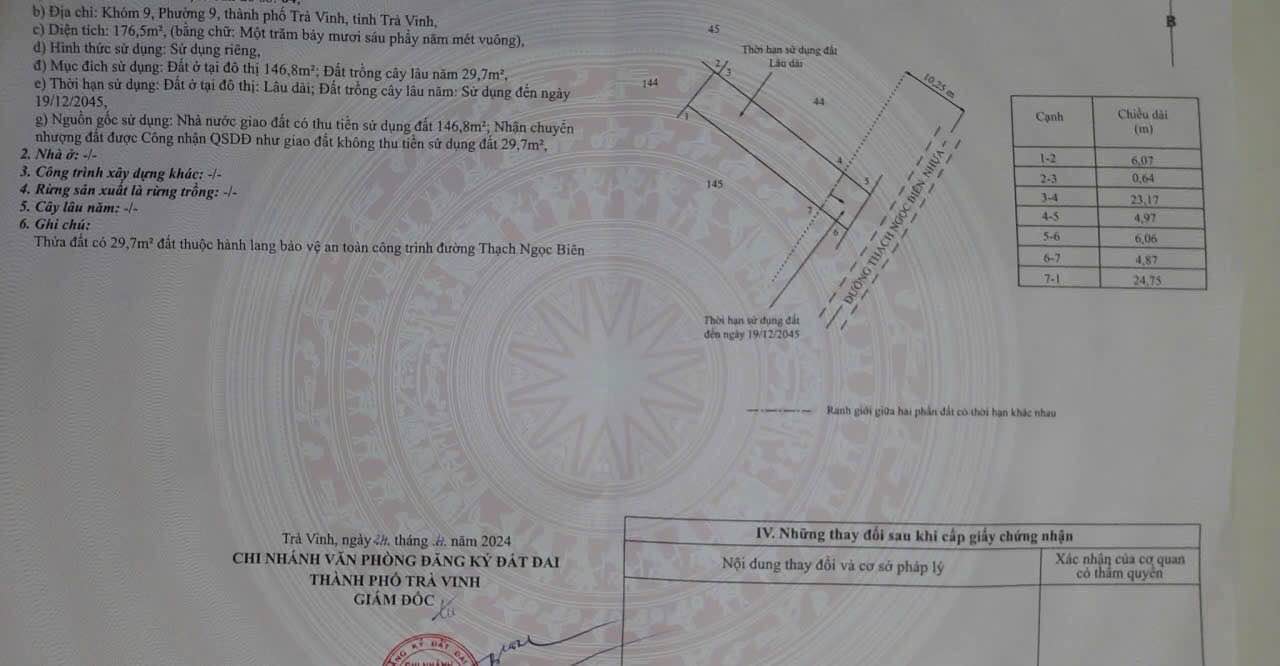 Đất mặt tiền đường Thạch Ngọc Biên, Trà Vinh 146m² giá 1.3 tỷ - Đầu tư sinh lời!