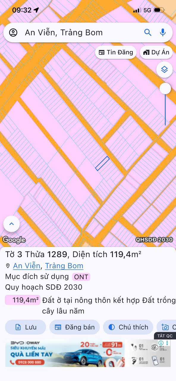 Đất nền Trảng Dài Biên Hòa 120m² giá 900 triệu - Sổ đỏ chính chủ!