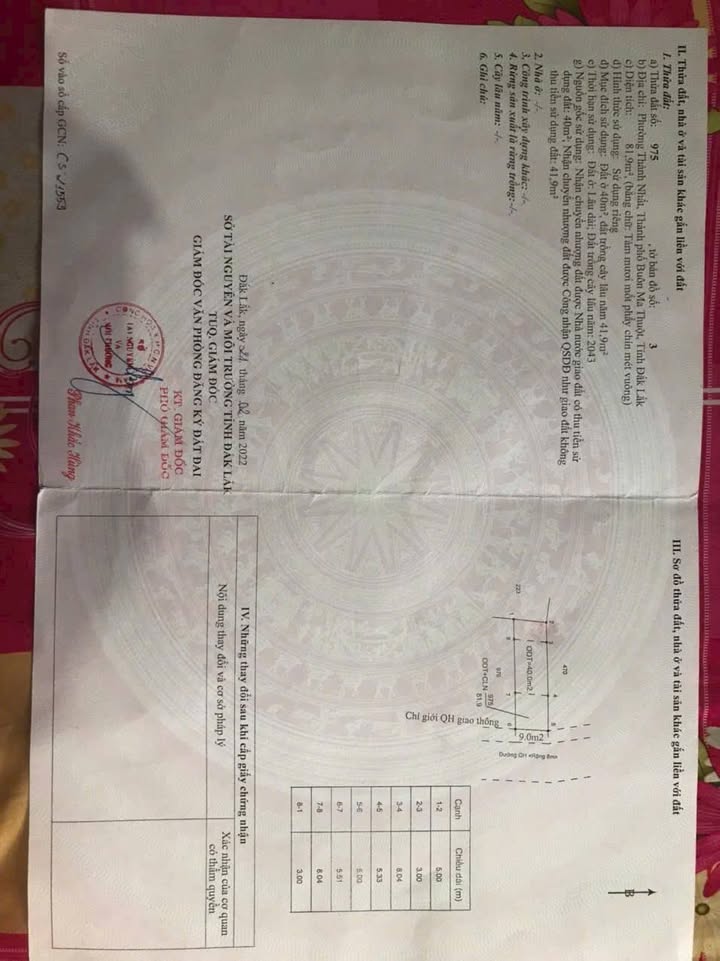 Đất thổ cư Thành Nhất 95m² giá 890 triệu - Bán gấp, pháp lý rõ ràng!