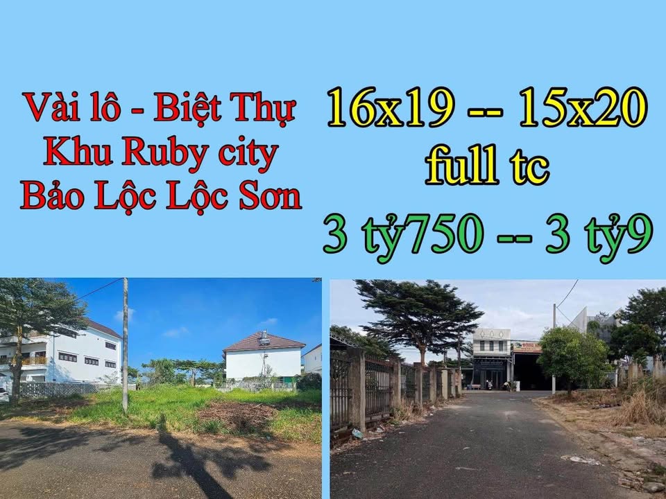Đất biệt thự Ruby City Lộc Sơn 304m² giá 3.75 tỷ - Đầu tư lý tưởng!