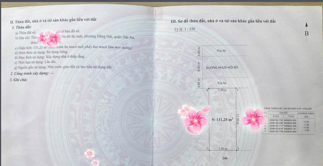 Đất nền khu BT Vườn Hồng Hải Phòng 131.25m² giá 5 tỷ - Đầu tư sinh lời hấp dẫn!