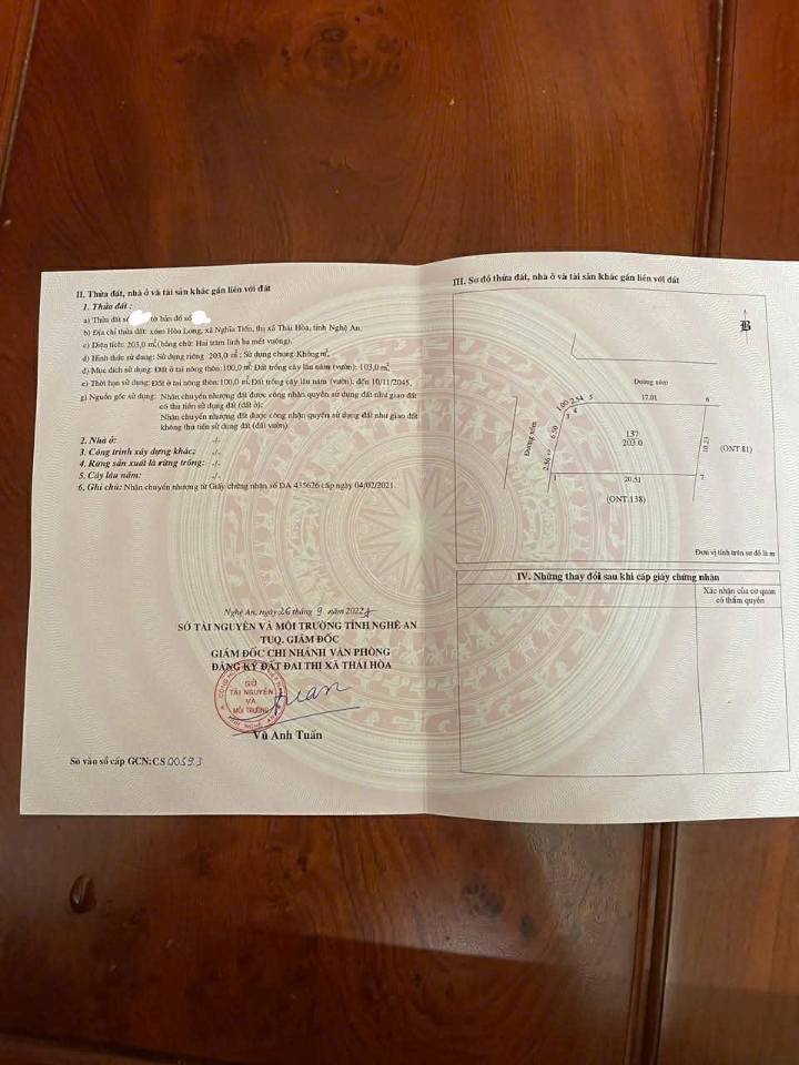 Đất nền Nghĩa Tiến, Thái Hòa 200m² giá 1.2 tỷ - Đường thông rộng, đầu tư sinh lời!