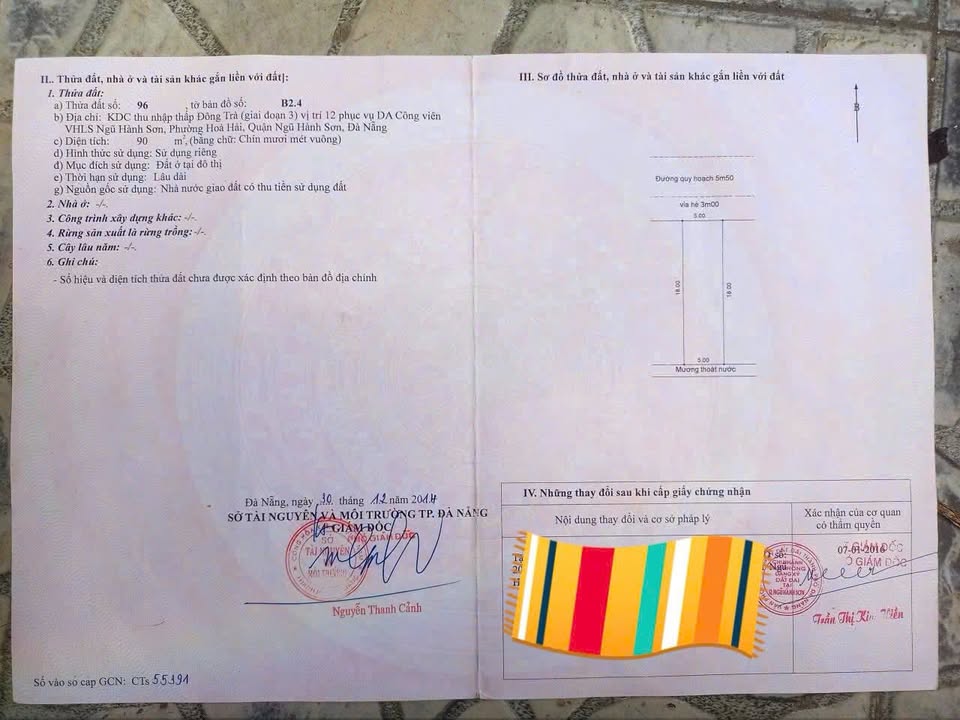 Đất nền Khái Đông 4, Hòa Hải, Ngũ Hành Sơn, Đà Nẵng 90m² - Sổ đỏ chính chủ, giá chỉ 4 tỷ!
