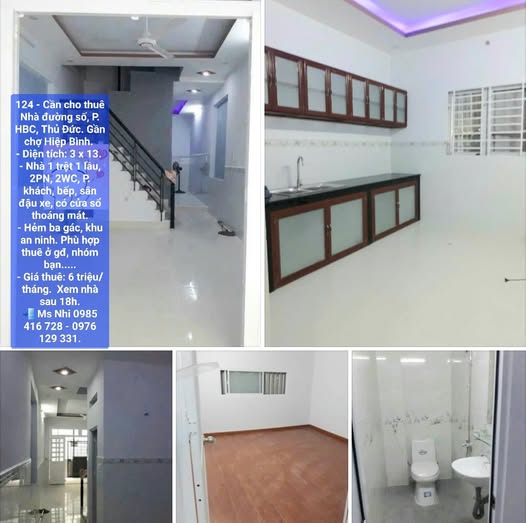 Nhà cho thuê đường số, Hiệp Bình Chánh, Thủ Đức 39m² - Khu an ninh, giá chỉ 6 triệu!